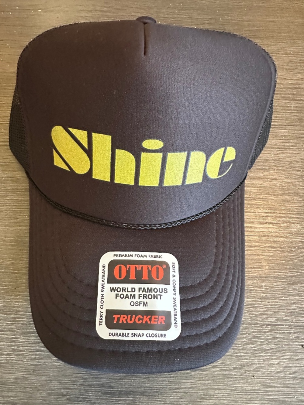 New black and gold Shine Trucker Hat one size fits all adjustable